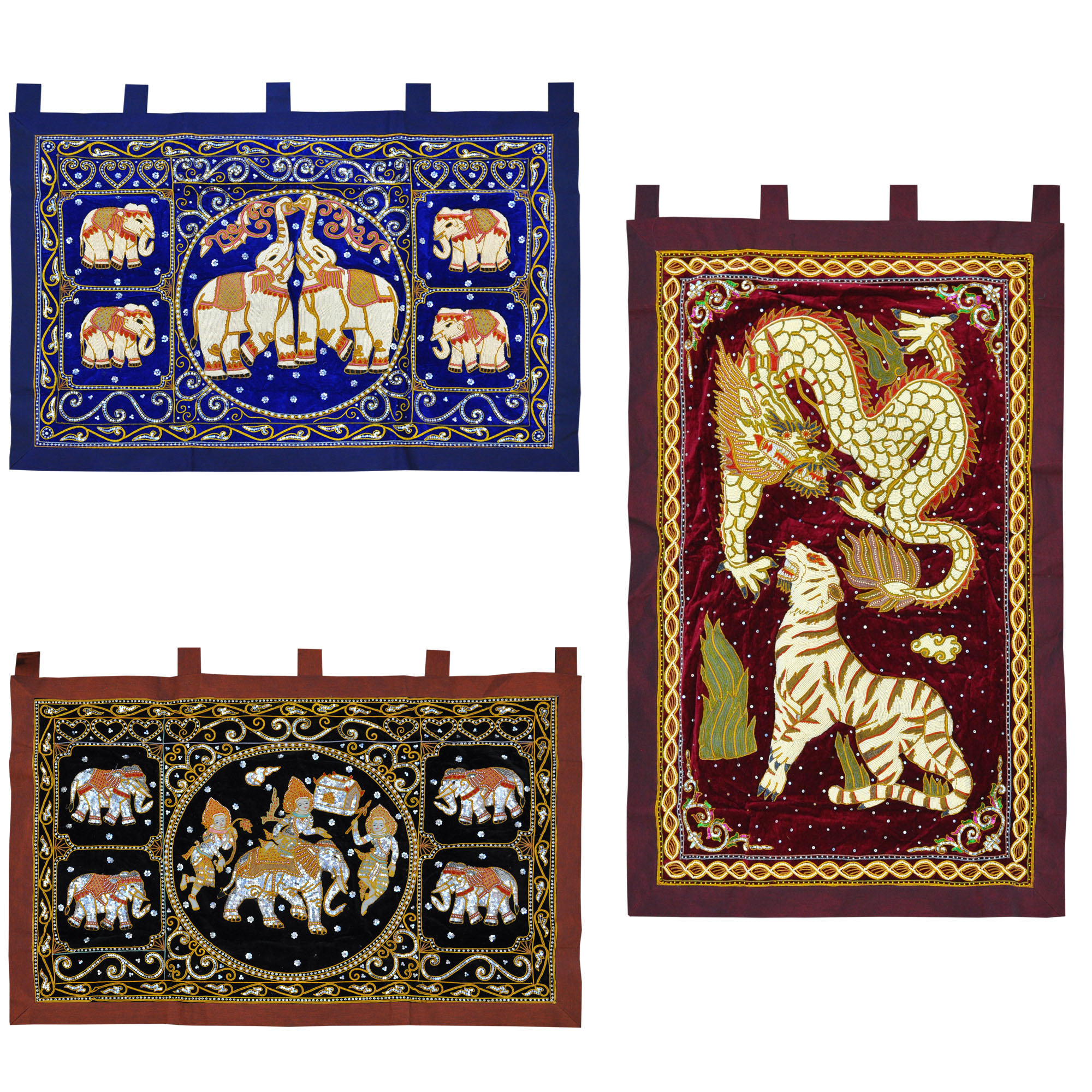 16336-16337-16338_galerie Wandbehang verschiedene Motive Blau Weiss Rot Gold 140x95 cm