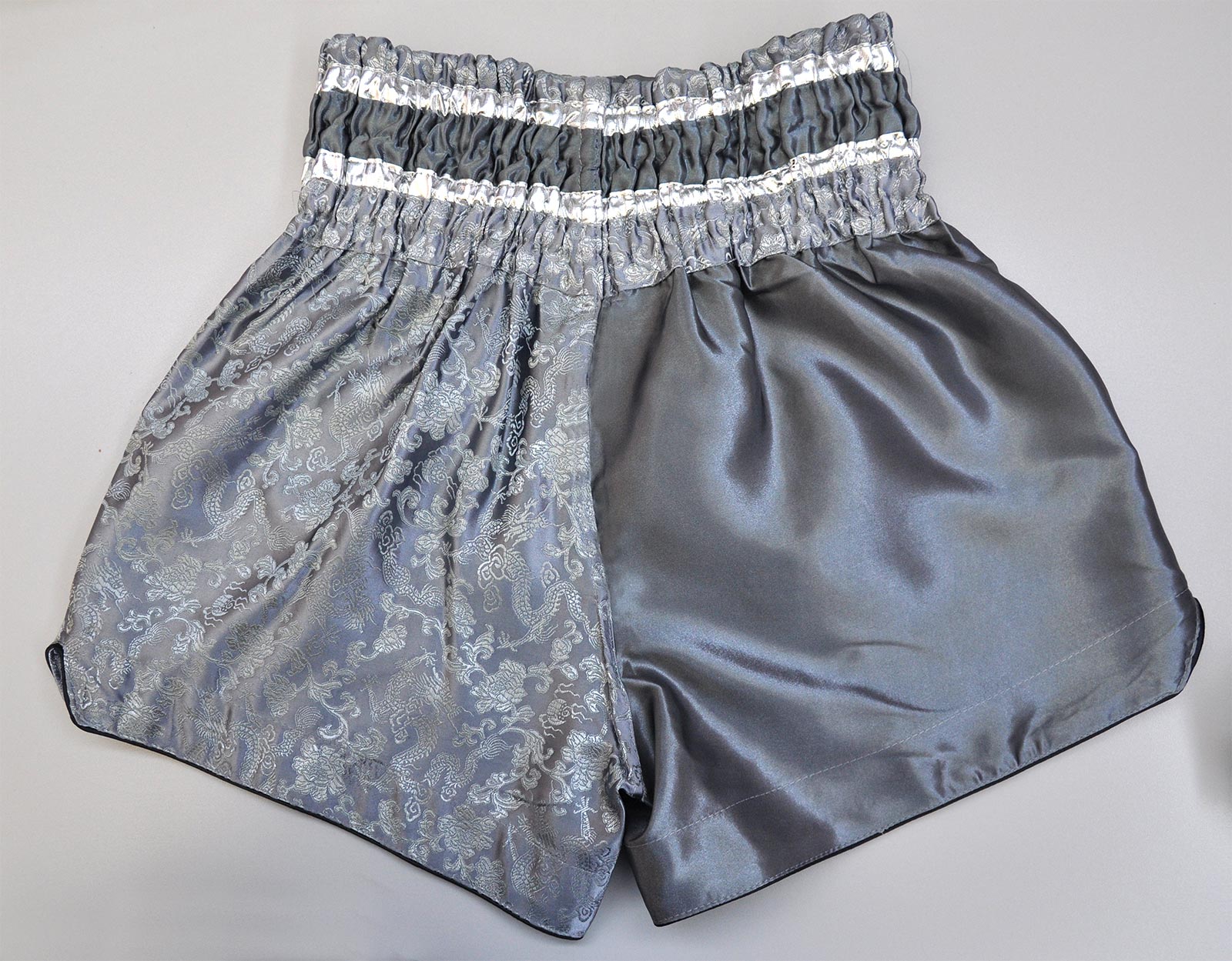 Muay Thai Boxing Shorts Grey Back