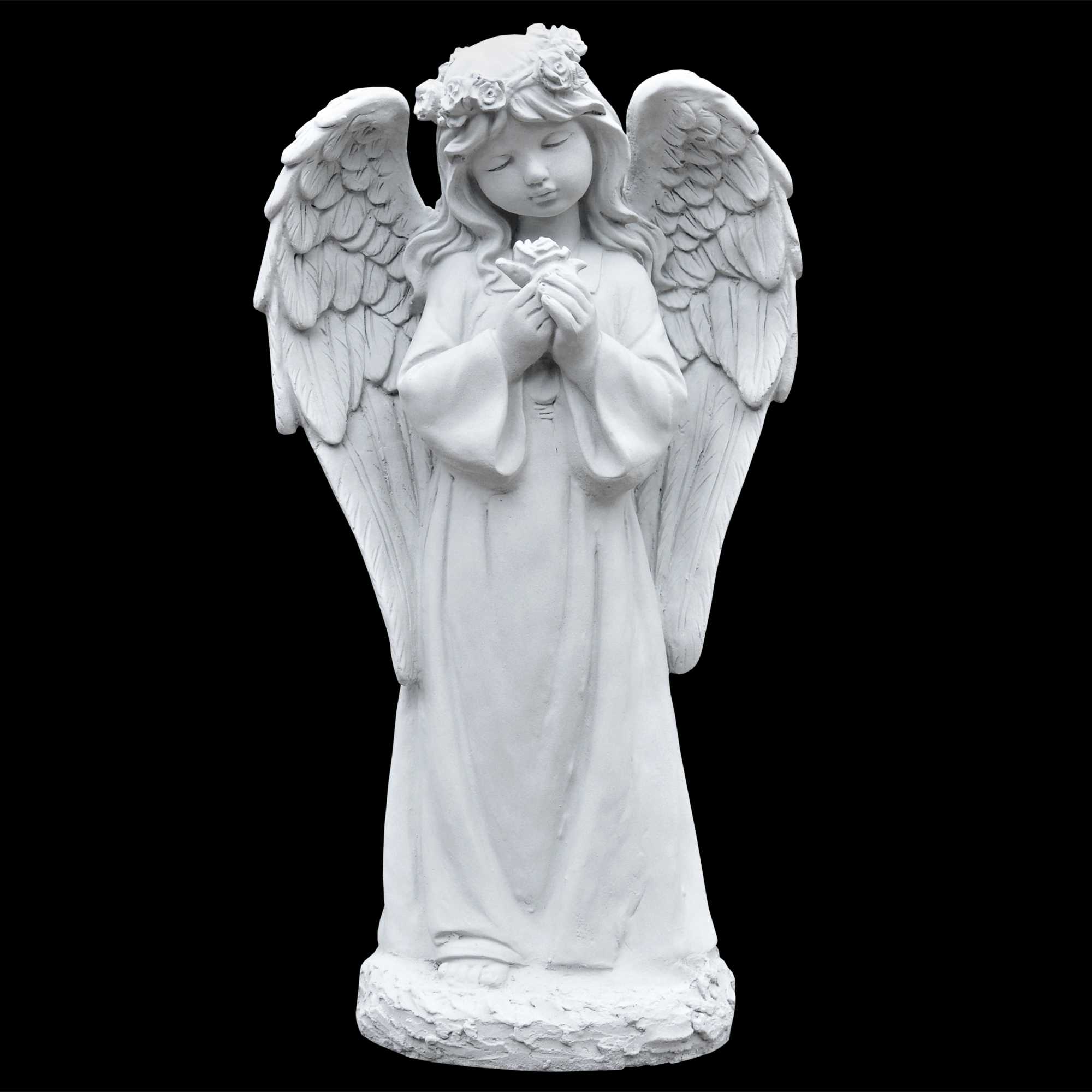 10283_galerie Steinguss Figur Engel mit Rose