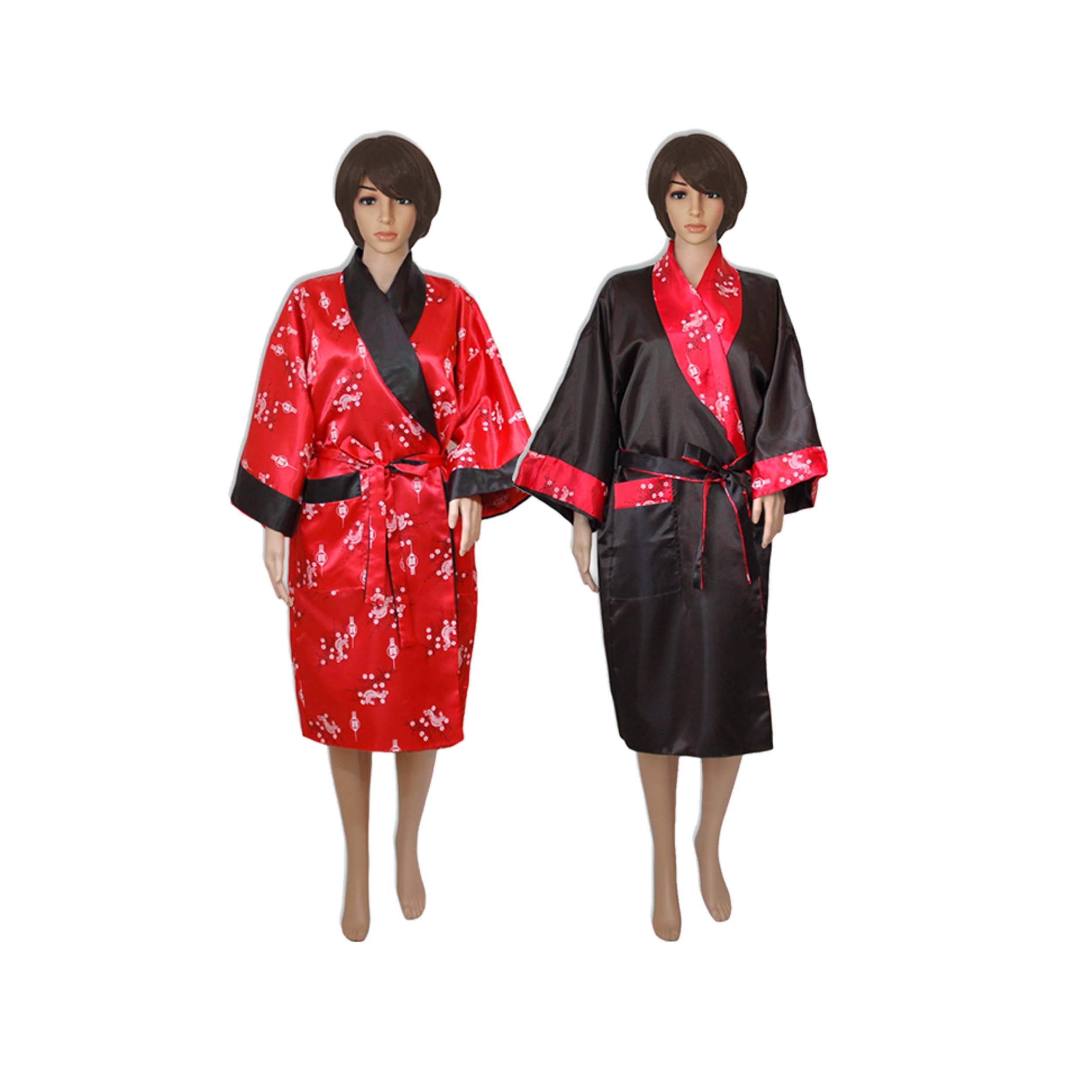 wendbarer Kimono Damen rot/schwarz