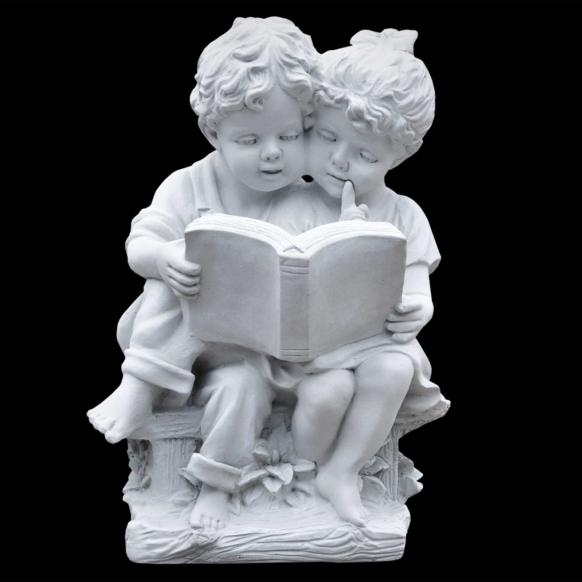 10292_galerie Steinguss Figur Junge und Mädchen lesen ein Buch
