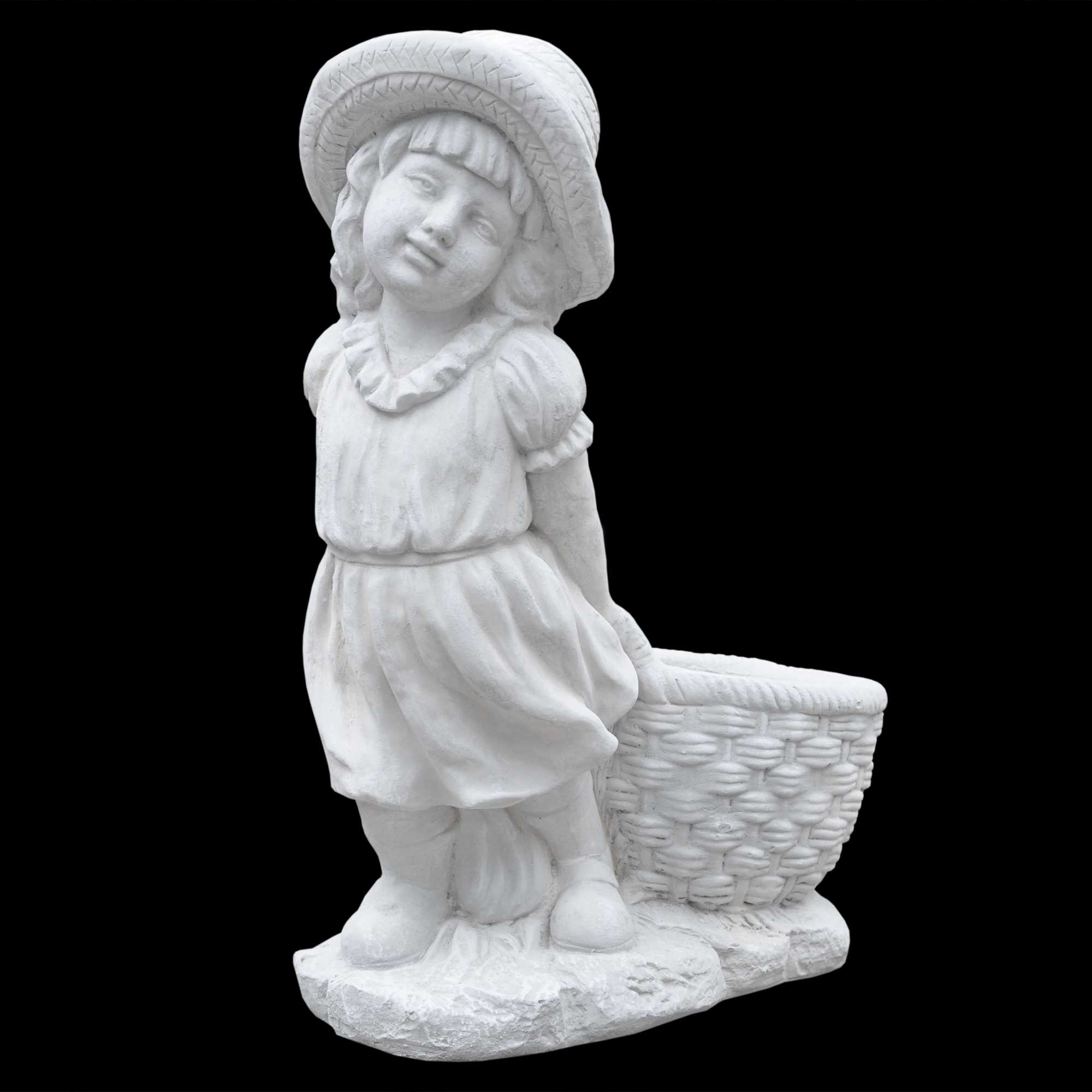 10297_galerie Steinguss Figur Mädchen zieht Korb