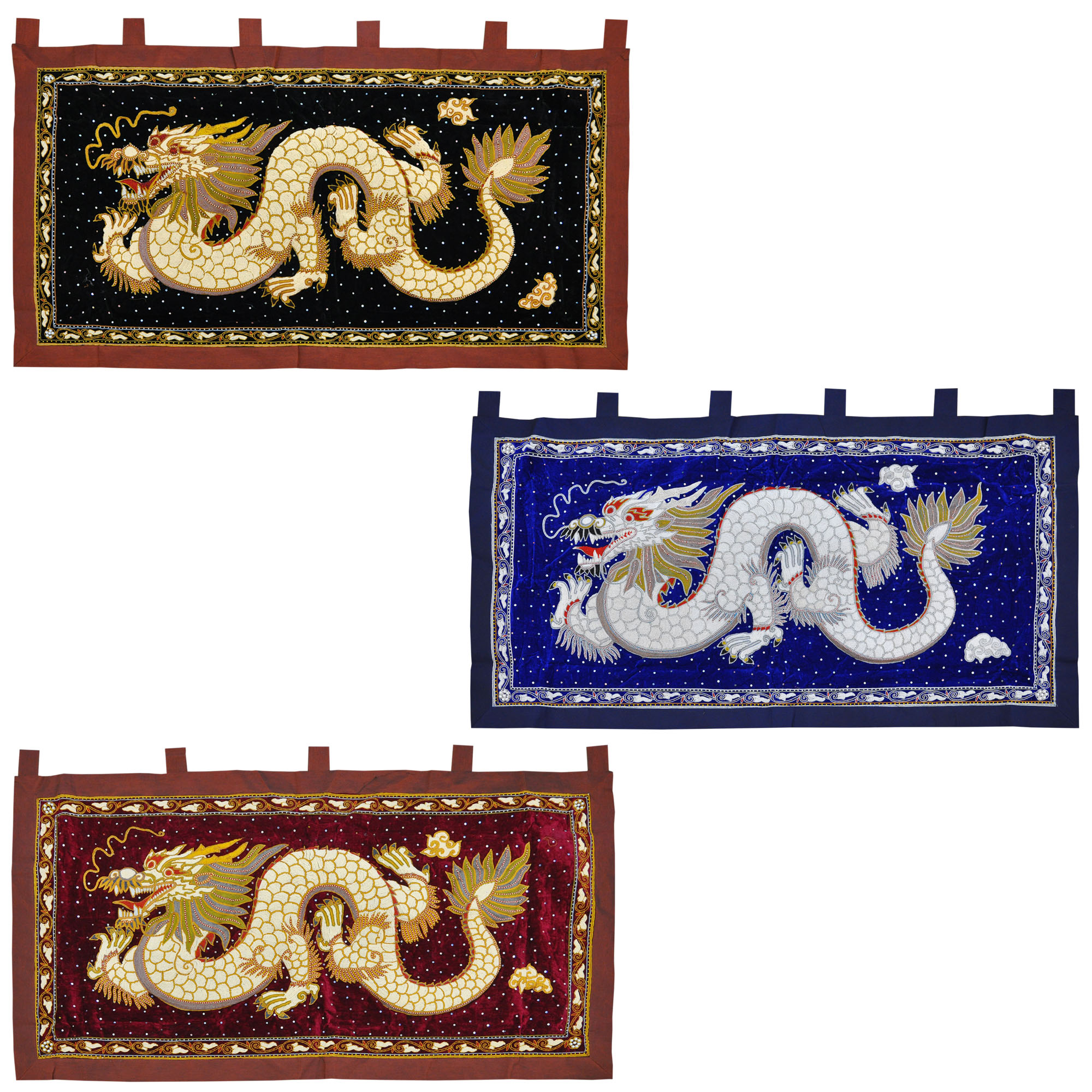 Wandbehang verschiedene Motive Blau Weiss Rot Gold 140x95 cm