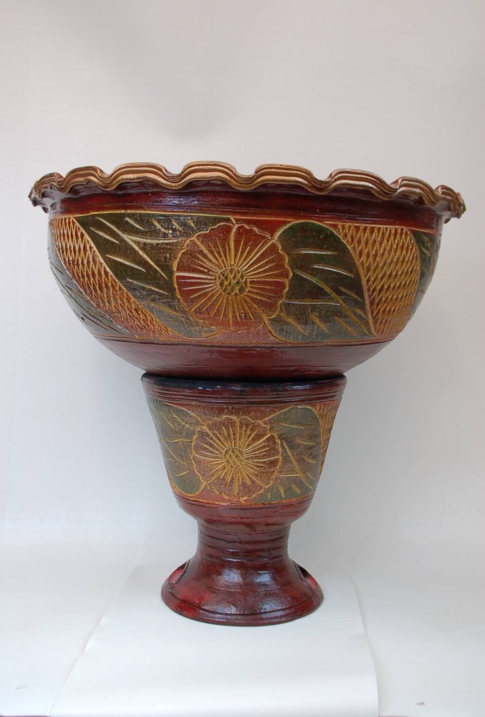 19116 Becken mit Blumen (in 2 Teilen)