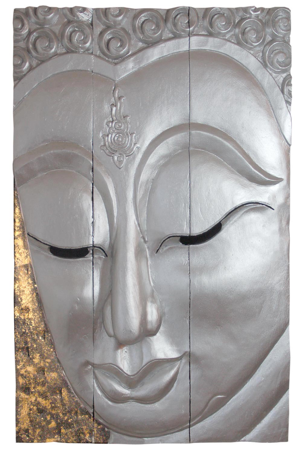 13208_galerie Buddha Relief Bild Dreiteilig ca. 85x52 cm