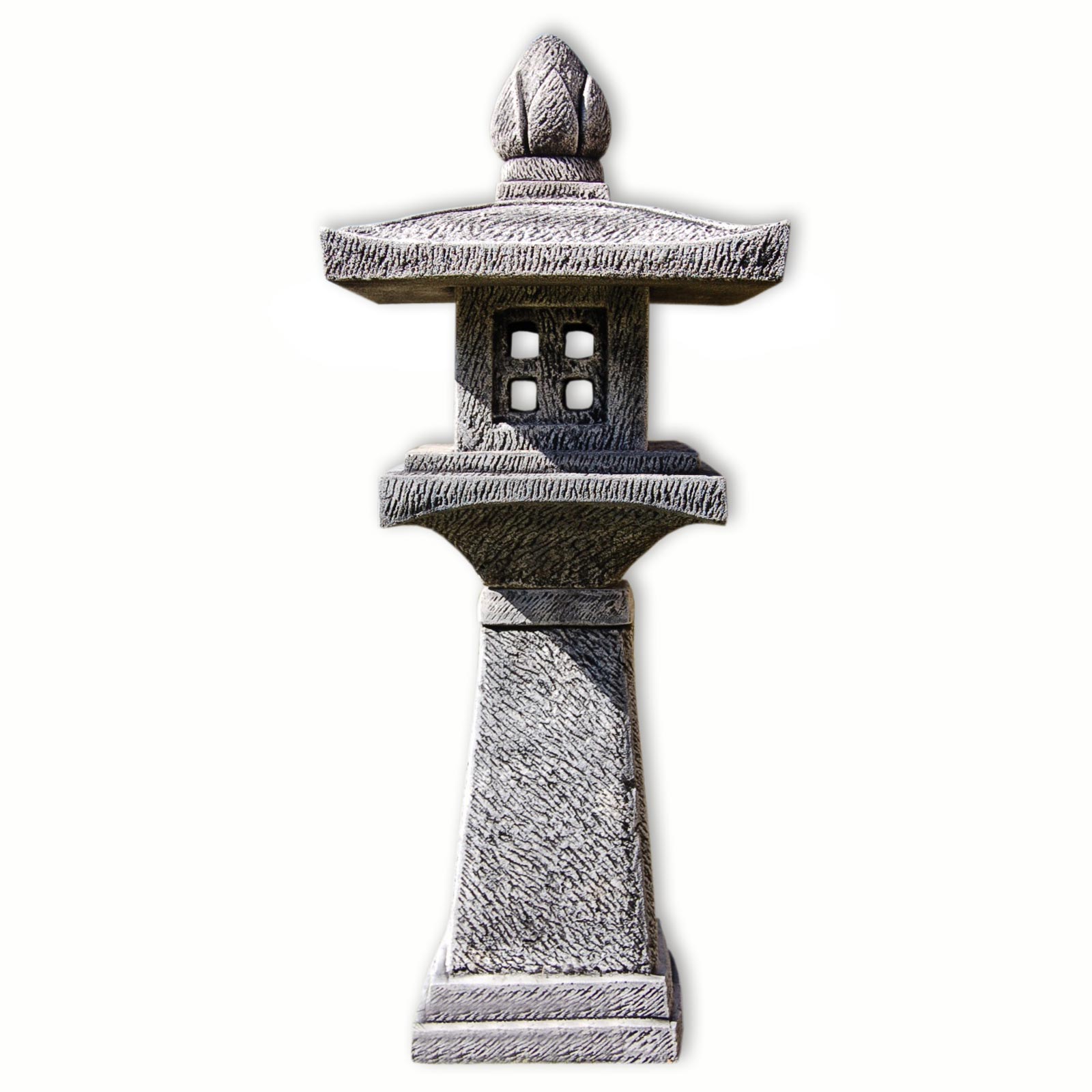 1 stöckige Japanlampe in grau aus Sandstein