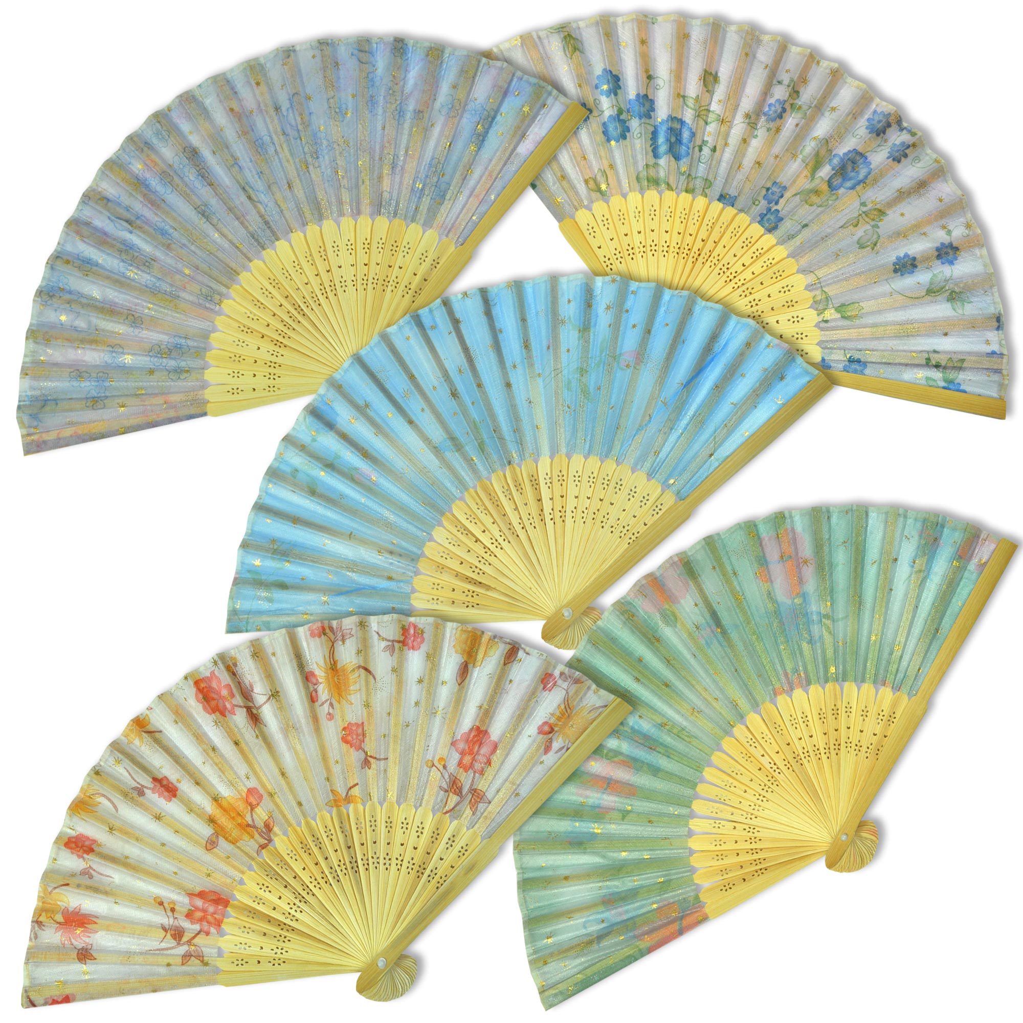 Bambus Handfächer Übersicht