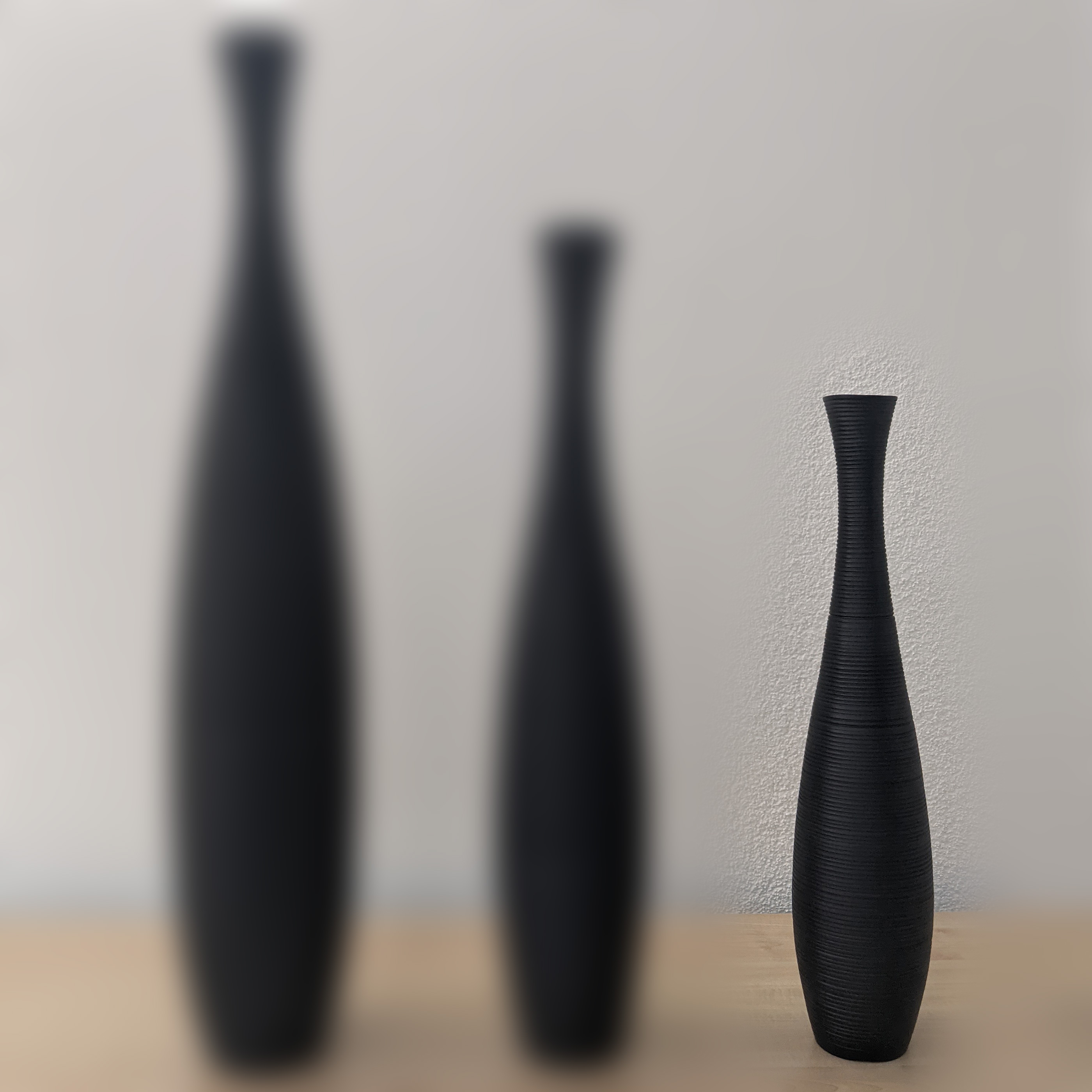 19874 Bodenvasen aus Mangoholz schwarz