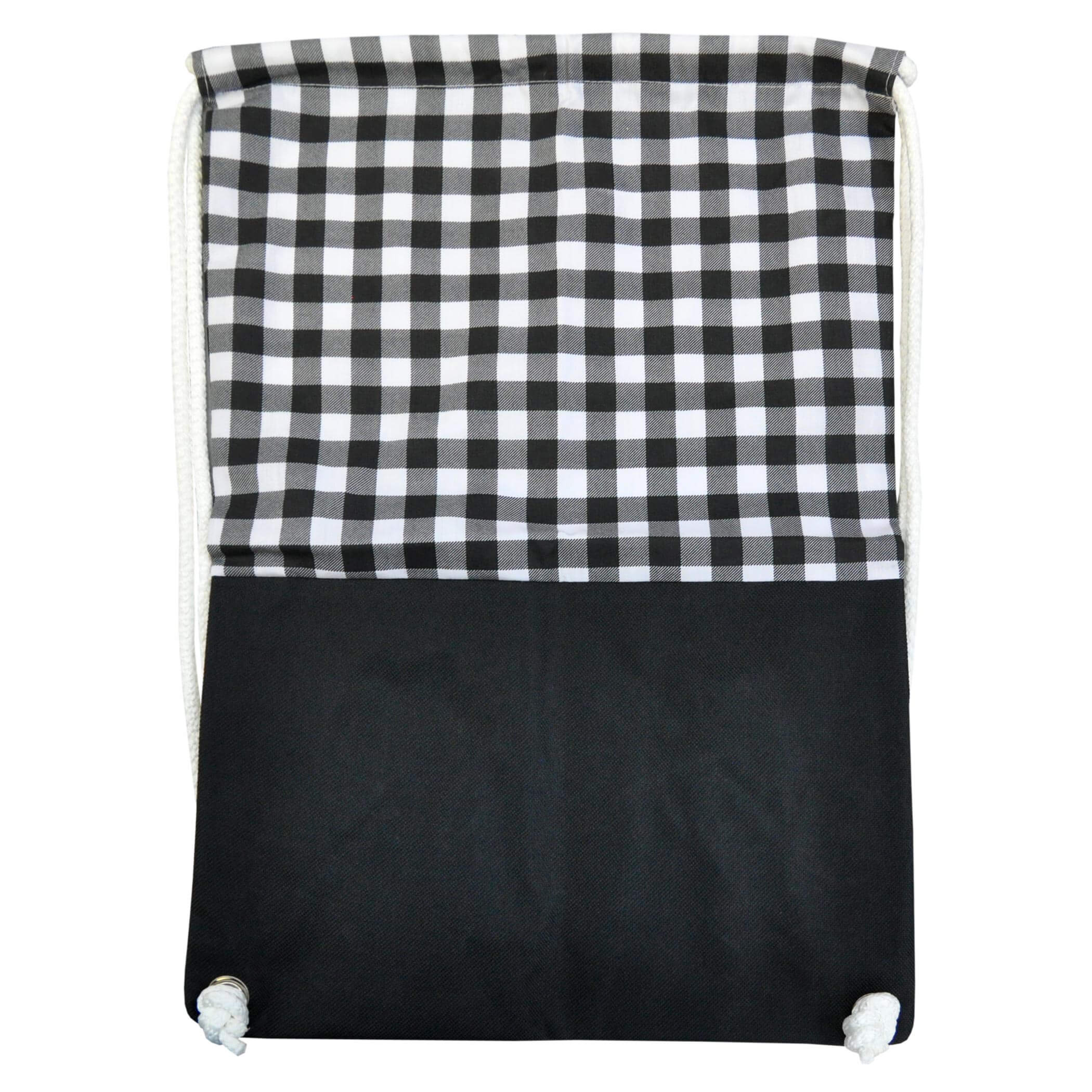 Turnbeutel schwarz/weiß kariert